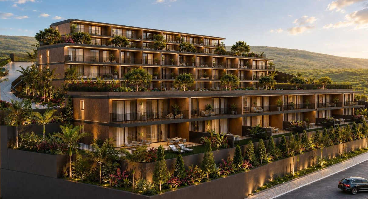 Uptown 60 — vista exterior do empreendimento no Pico do Funcho, Funchal